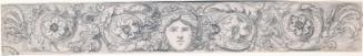 An Ornamental Panel with a Female Face amongst Acanthus Leaves