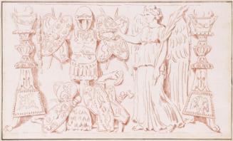 Trophies and a Winged Victory with a Laurel Wreath