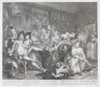 A Rake's Progress, Plate 3, Rakewell at the Rose Tavern, Drury Lane