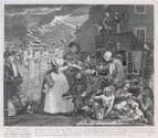 A Rake's Progress, Plate 4, Rakewell Is Rescued from the Bailiffs outside St James' Palace by his Former Mistress