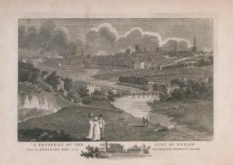 Dublin from the Magazine Fort in Phoenix Park, with a Vignette of the Vice-Regal Lodge, Lord Lieutenant's Residence, now Aras an Uachtarain