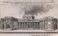 Parliament House, Dublin, with the House of Commons dome on fire, 27th February 1792