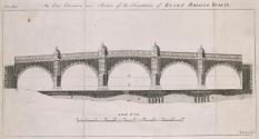 East Elevation and Section of Semple's Essex Bridge, Dublin