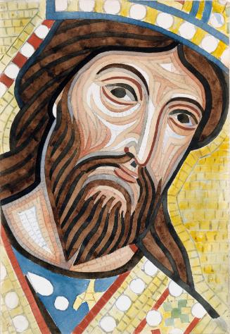 A Head from the Mosaics in Cefalù Cathedral, Sicily