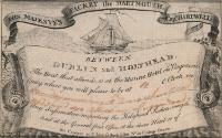 Advertisement for His Majesty's Packet Boat, The Dartmouth, between Dublin and Holyhead, N. Wales