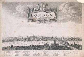 London from Southwalk on the South bank of the River Thames before the Great Fire