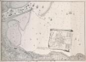Survey of Dublin Bay with Soundings and inset Plan of the City of Dublin in 1610 by Speed