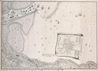 Survey of Dublin Bay with Soundings and inset Plan of the City of Dublin in 1610 by Speed