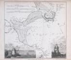 Nautical Map of Dublin Bay with Vignettes of Seapoint Martello Tower and Poolbeg Light House, South Wall
