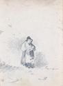 A Woman Carrying her Baby; Dense Trees (on verso)