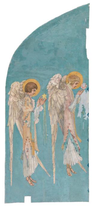 Two Winged Angels in Profile