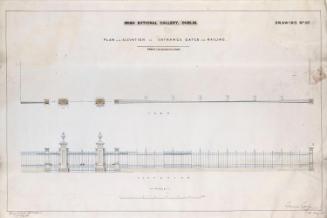 Plan and Elevation of Entrance Gates and Railing