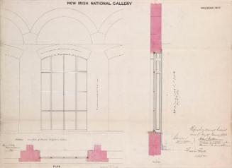 Elevation and Section of a Sculpture Hall Window