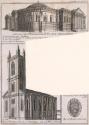 South-East View of the Parliament House, Dublin, Saint John's Church, Monkstown, County Dublin, and the Bishop of Exeter's Seal