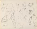 Heads and People in a Windy Street