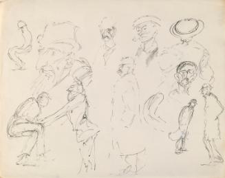 Heads and People in a Windy Street