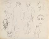 Men Walking and Heads