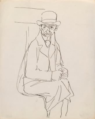 A Scowling Man on a Train