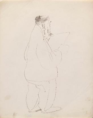 A Plump Man Reading a Newspaper