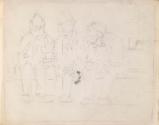 Three Men Seated on a Bench