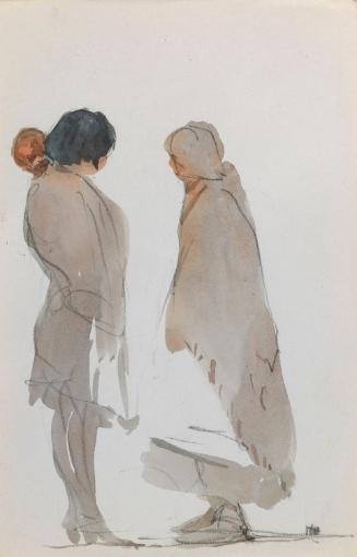 An Elderly Lady Talking to a Young Woman with a Child