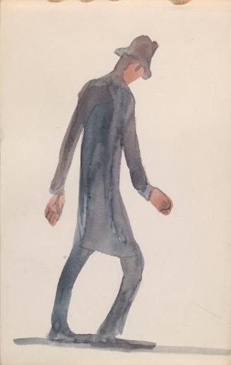 A Man in a Dark Coat and Hat