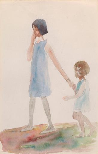 Two Sisters Holding Hands