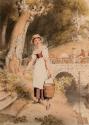 A Girl Carrying a Water Bucket