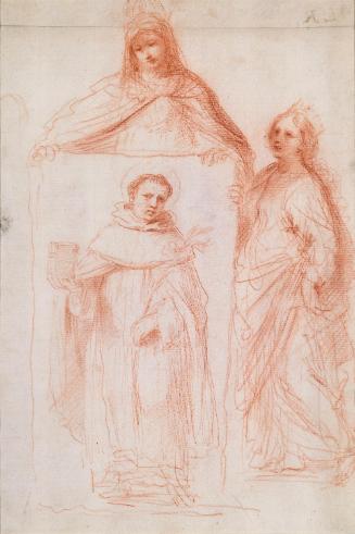 The Virgin and Saint Catherine of Alexandria with a Banner Portraying Saint Dominic; Saint Catherine of Alexandria (on verso)