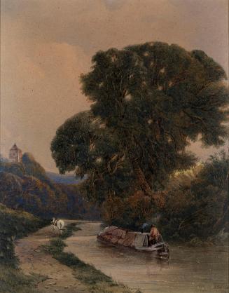 A Horse Pulling a Barge
