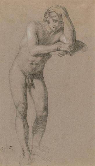A Male Nude Resting on a Support; the same (on verso)