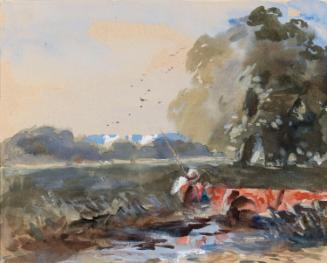 A Crouching Figure by a River