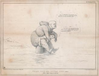 'Friar Tuck and Little John (Again)' - Daniel O'Connell, M.P. (1775-1847), carried by John Russell, 1st Earl Russell (1792-1878)