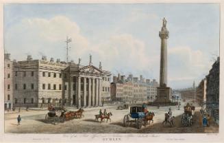 The General Post Office and Belson Pillar, (now demolished), Sackville, (now O'Connell), Street, Dublin