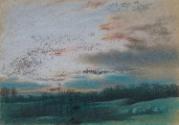 The Moor and Shrunken Trees at Sunset