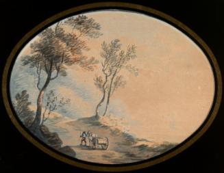 A Drover with Horse and Cart on a Coastal Road