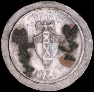 Coin obverse with shield