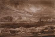 A Coastal Scene with a Harbour in the Distance