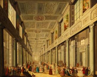 An Interior with a Fancy Dress Ball in Progress