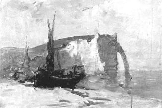 View of the Cliffs, Etretat, with Boats