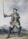 Captain Tisdall as Major Sturgeon, Brandishing a Cane