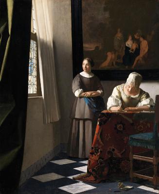 Woman Writing a Letter, with her Maid