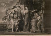 Wisdom Directing Beauty and Virtue to Sacrifice at the Alter of Diana' - Juliana, Countess of Carrick (née Boyle), (c.1728-1814), Wife of the 1st Earl and her Daughters Lady [...]