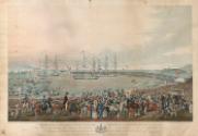 The Embarkation of George IV, King of England, (1762-1830), at Kingstown, (now Dun Laoghaire), 3rd September 1821(from a J.L. Reilly sketch taken on the spot)