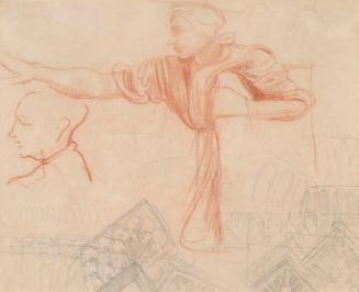 A Pointing Man, a Head and Ornamental Details