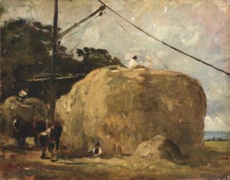 Hayrick with a Cart and Horses