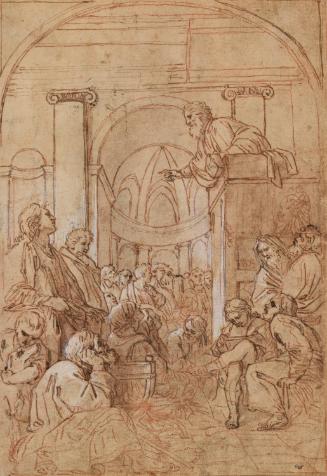 Saint Bruno Attending a Sermon Given by Raymond Diocres (in reverse)