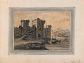 Ruined Castle by Water in Daylight