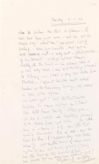 Letter from William Orpen to Mrs St George