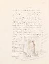Illustrated letter from William Orpen to Mrs St George with a preliminary sketch of 'To the Unknown British Soldier in France'